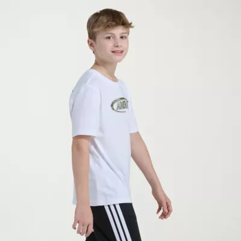adidas Big Kid Boys Crew Neck Short Sleeve Regular Fit Graphic T-Shirt