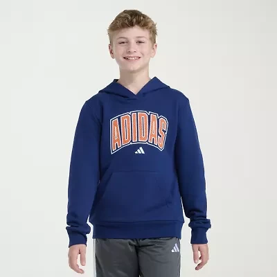 adidas Big Kid Boys Long Sleeve Fleece Active Hoodie