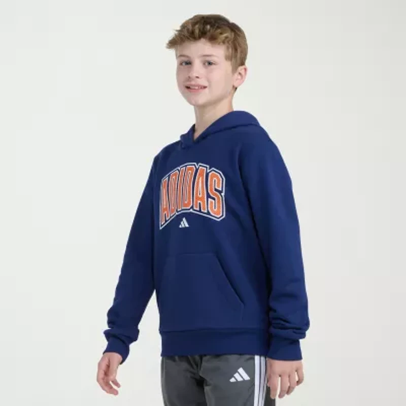 adidas Big Kid Boys Long Sleeve Fleece Active Hoodie