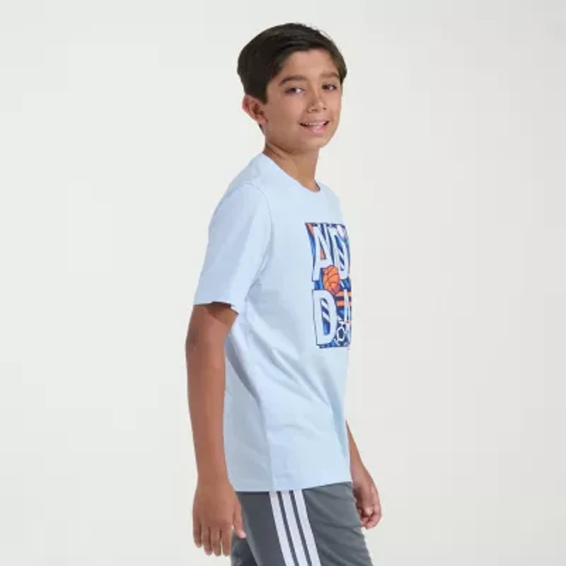 adidas Big Kid Boys Crew Neck Short Sleeve Regular Fit Graphic T-Shirt