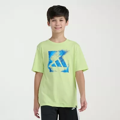 adidas Big Kid Boys Crew Neck Short Sleeve Regular Fit Graphic T-Shirt