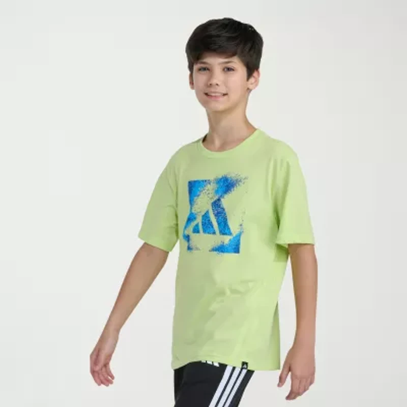 adidas Big Kid Boys Crew Neck Short Sleeve Regular Fit Graphic T-Shirt