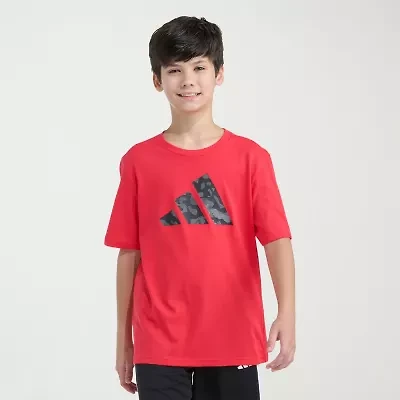 adidas Big Kid Boys Crew Neck Short Sleeve Regular Fit Graphic T-Shirt