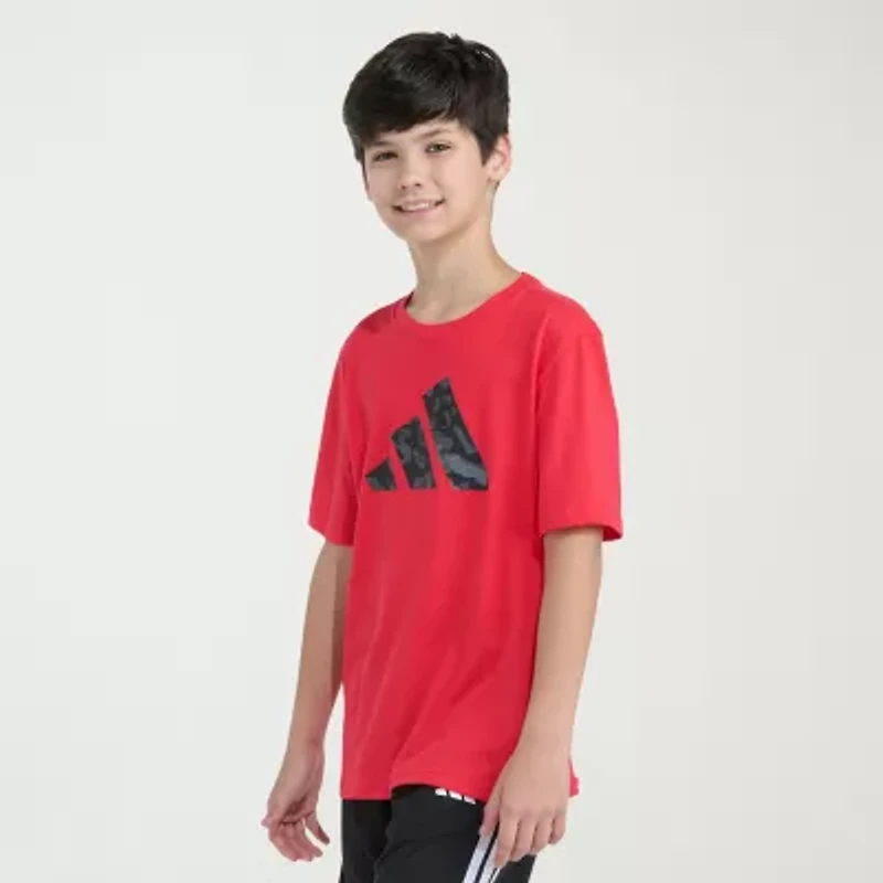 adidas Big Kid Boys Crew Neck Short Sleeve Regular Fit Graphic T-Shirt