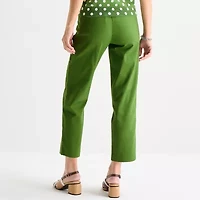 Liz Claiborne Emma Sateen Womens Tall Straight Mid Rise Ankle Pant