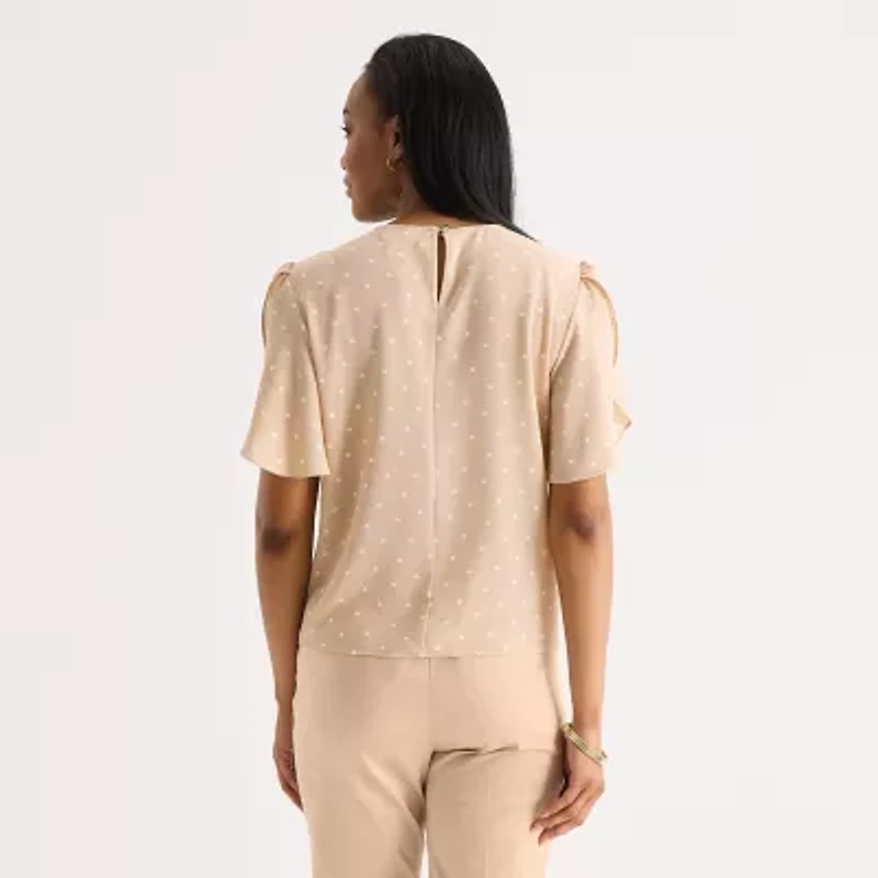 Liz Claiborne Womens Tall Short Sleeve Blouse