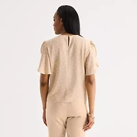 Liz Claiborne Womens Tall Short Sleeve Blouse