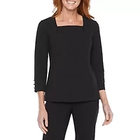 Liz Claiborne Womens Tall Short Sleeve Regular Fit Henley Shirt