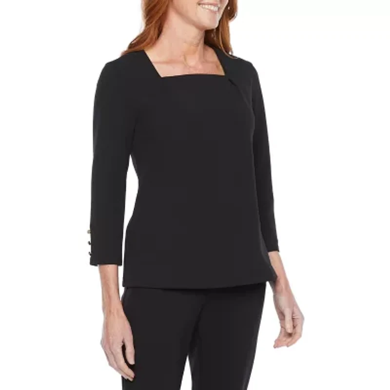 Liz Claiborne Womens Tall Short Sleeve Regular Fit Henley Shirt