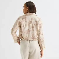 Liz Claiborne Womens Tall Lightweight Cropped Jacket