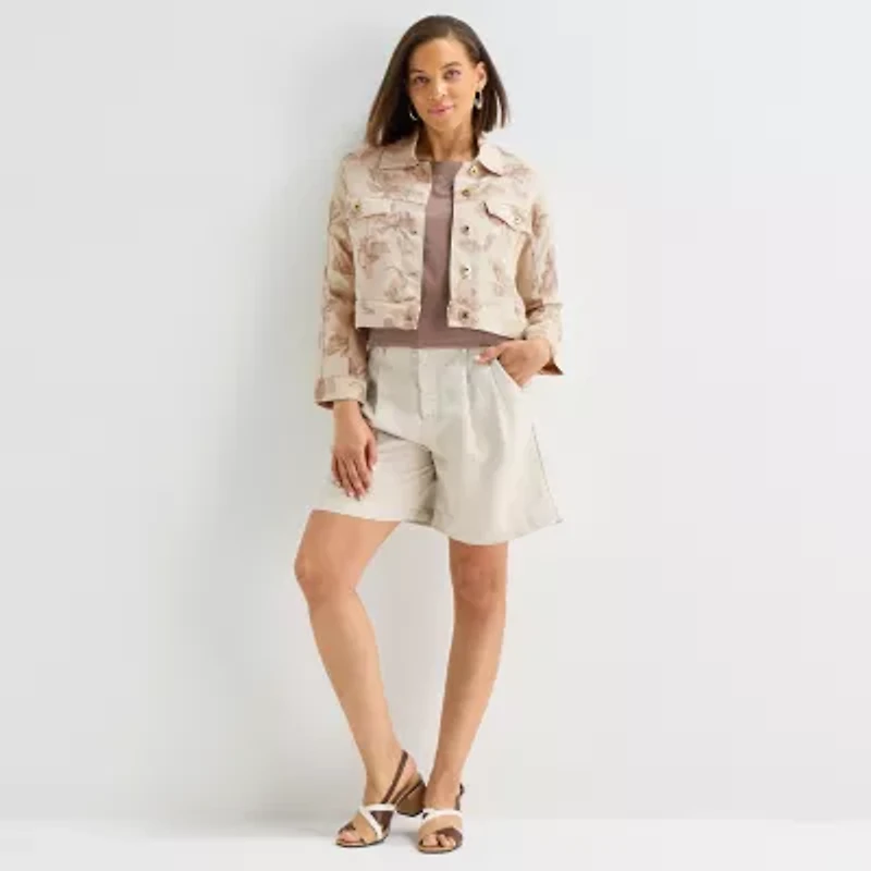 Liz Claiborne Womens Tall Lightweight Cropped Jacket