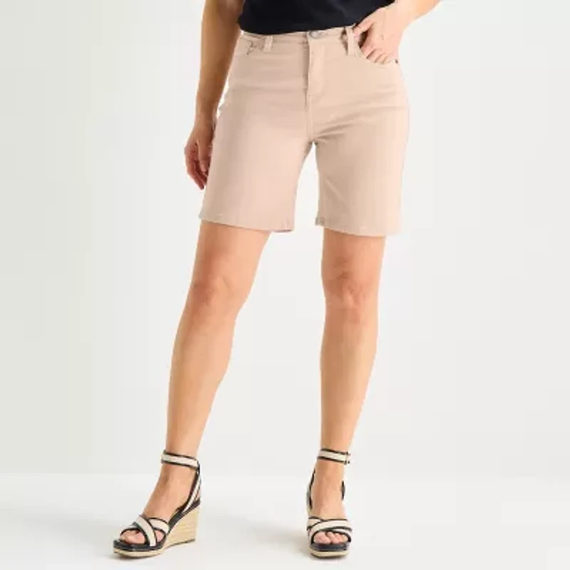 Liz Claiborne Lana Womens 8" Tall Denim Short