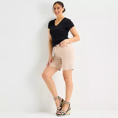 Liz Claiborne Lana Womens 8" Tall Denim Short