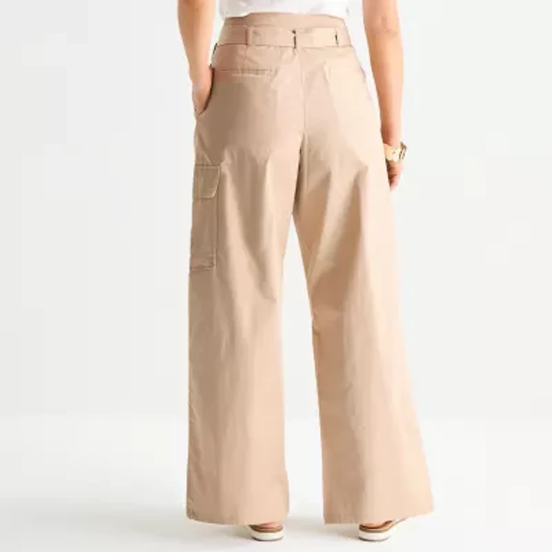 Liz Claiborne Womens Tall Wide Leg Cropped Pant
