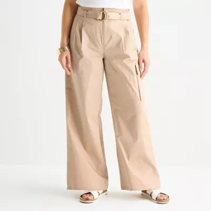 Liz Claiborne Womens Tall Wide Leg Cropped Pant