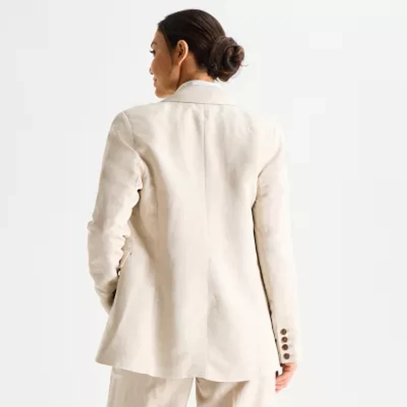 Liz Claiborne Linen Womens Classic Fit Blazer
