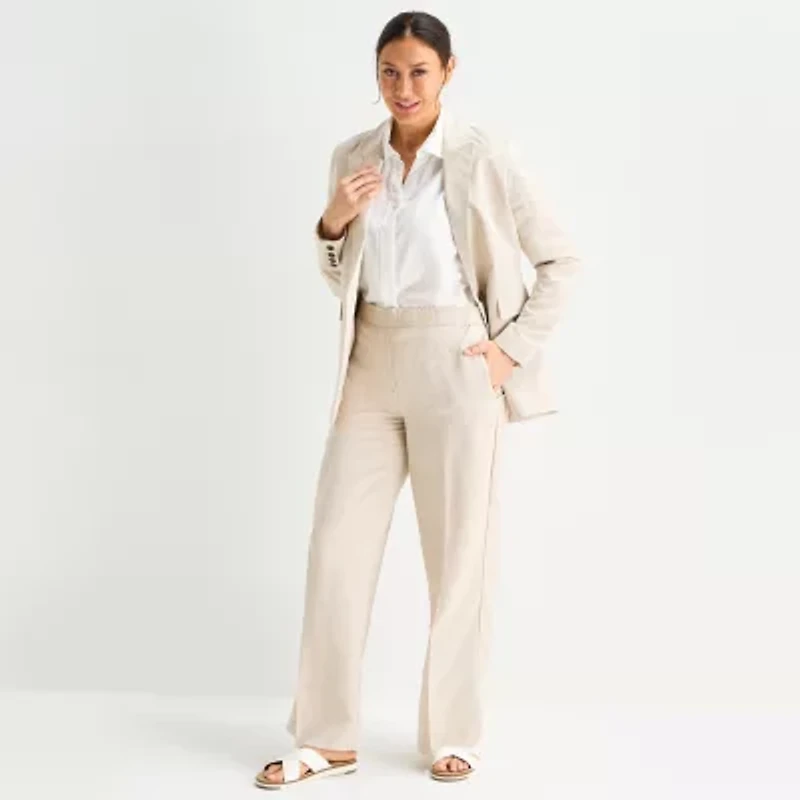 Liz Claiborne Linen Womens Classic Fit Blazer