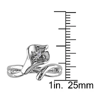 Womens Diamond Accent Natural White Sterling Silver Flower Cocktail Ring