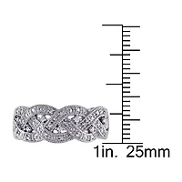 Womens 1/8 CT. T.W. Natural White Diamond Sterling Silver Band