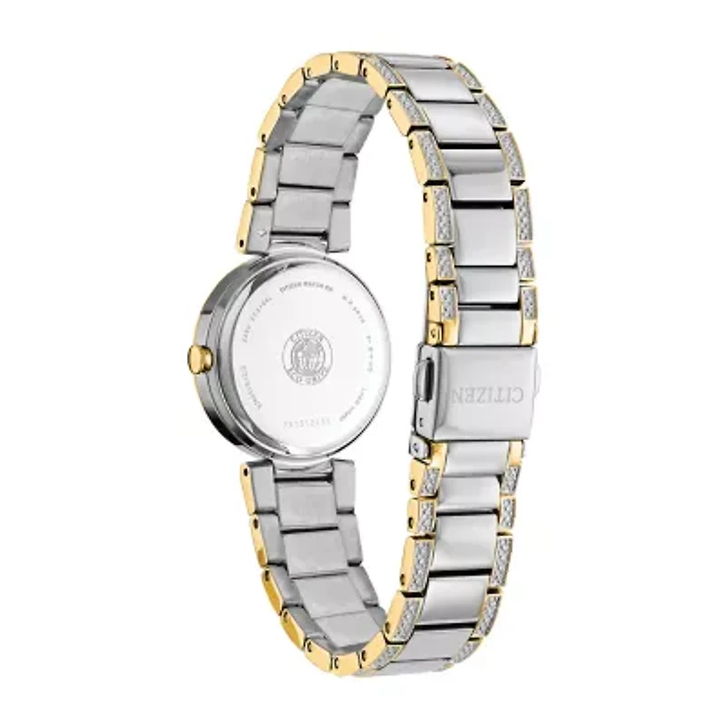 Citizen Silhouette Crystal Womens Crystal Accent Two Tone Stainless Steel Bracelet Watch Em0844-58d