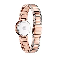 Citizen Crystal Womens Crystal Accent Rose Goldtone Stainless Steel Bracelet Watch Em0843-51d