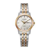 Citizen Quartz Womens Two Tone Stainless Steel Bracelet Watch Eq0605-53a