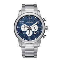 Citizen Quartz Mens Chronograph Silver Tone Stainless Steel Bracelet Watch An8050-51m