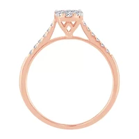 Womens 1/3 CT. T.W. Natural White Diamond 10K Rose Gold Round Engagement Ring