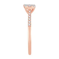 Womens 1/3 CT. T.W. Natural White Diamond 10K Rose Gold Round Engagement Ring