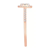 Womens 1/3 CT. T.W. Natural White Diamond 10K Rose Gold Round Engagement Ring