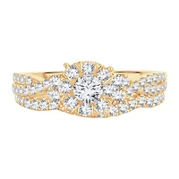 Womens 1 CT. T.W. Natural White Diamond 14K Gold Round Bridal Set