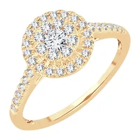 Womens 1/ CT. T.W. Natural White Diamond 14K Gold Round Engagement Ring