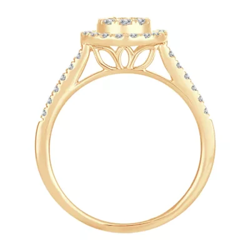 Womens 1/ CT. T.W. Natural White Diamond 14K Gold Round Engagement Ring
