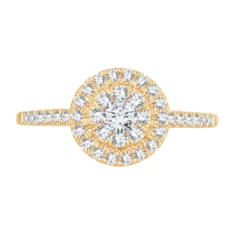 Womens 1/ CT. T.W. Natural White Diamond 14K Gold Round Engagement Ring
