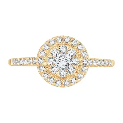 Womens 1/ CT. T.W. Natural White Diamond 14K Gold Round Engagement Ring