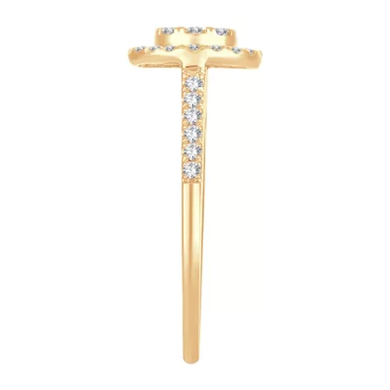 Womens 1/ CT. T.W. Natural White Diamond 14K Gold Round Engagement Ring