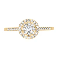 Womens 1/ CT. T.W. Natural White Diamond 10K Gold Round Engagement Ring