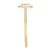 Womens 1/ CT. T.W. Natural White Diamond 10K Gold Round Engagement Ring