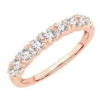 Womens 1/ CT. T.W. Natural White Diamond 10K Rose Gold Wedding Band