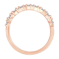 Womens 1/ CT. T.W. Natural White Diamond 10K Rose Gold Wedding Band