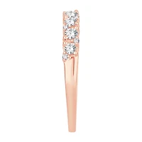 Womens 1/ CT. T.W. Natural White Diamond 10K Rose Gold Wedding Band