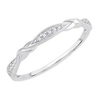 Womens Diamond Accent Natural White 10K Gold Wedding Band