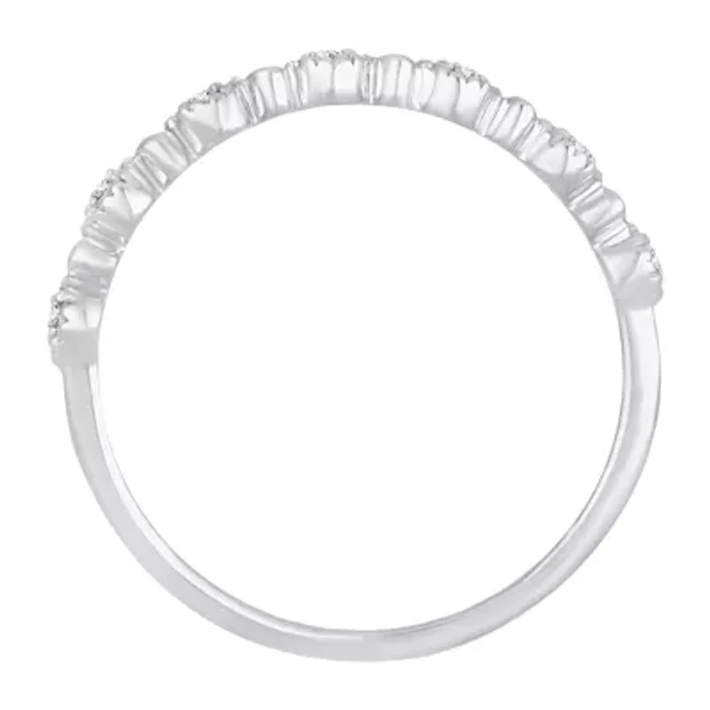 Womens 1/ CT. T.W. Natural White Diamond 10K Gold Wedding Band