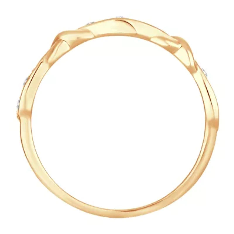 Womens Diamond Accent Natural White 10K Gold Wedding Band