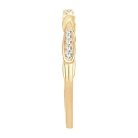Womens Diamond Accent Natural White 10K Gold Wedding Band