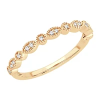 Womens Diamond Accent Natural White 10K Gold Wedding Band