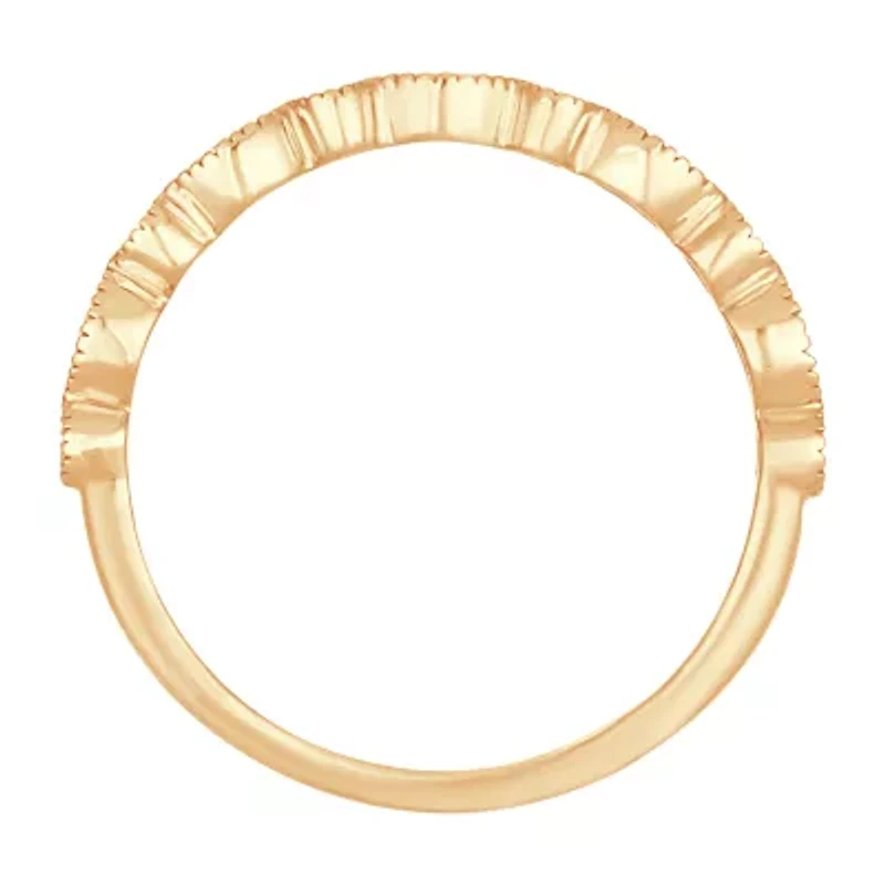 Womens Diamond Accent Natural White 10K Gold Wedding Band