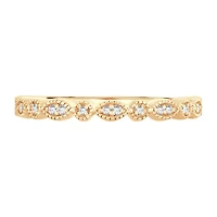 Womens Diamond Accent Natural White 10K Gold Wedding Band