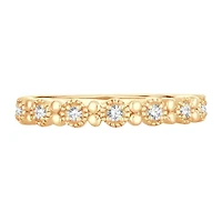 Womens 1/ CT. T.W. Natural White Diamond 10K Gold Wedding Band
