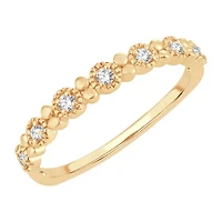 Womens 1/ CT. T.W. Natural White Diamond 10K Gold Wedding Band